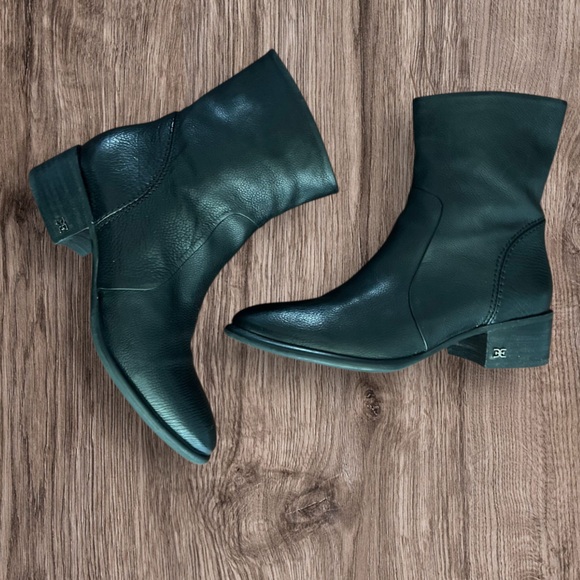 Sam Edelman Hilary Black Leather Booties Size 7 - Picture 5 of 10